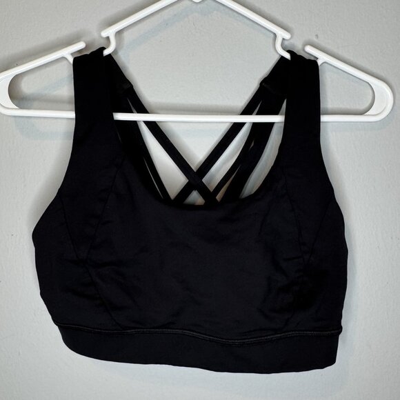 Lululemon Energy Bra 8 Black Sports Gym Workout Strappy Back - Picture 2 of 5
